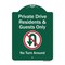 Signmission Private Drive Residents And Guests No Turn Around With Symbol Aluminum Sign, 24" H, GW-1824-9928 A-DES-GW-1824-9928 - alternate 1